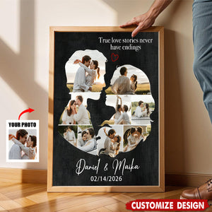 Personalized Couples Canvas Poster - Gift For Husband Wife, Couples