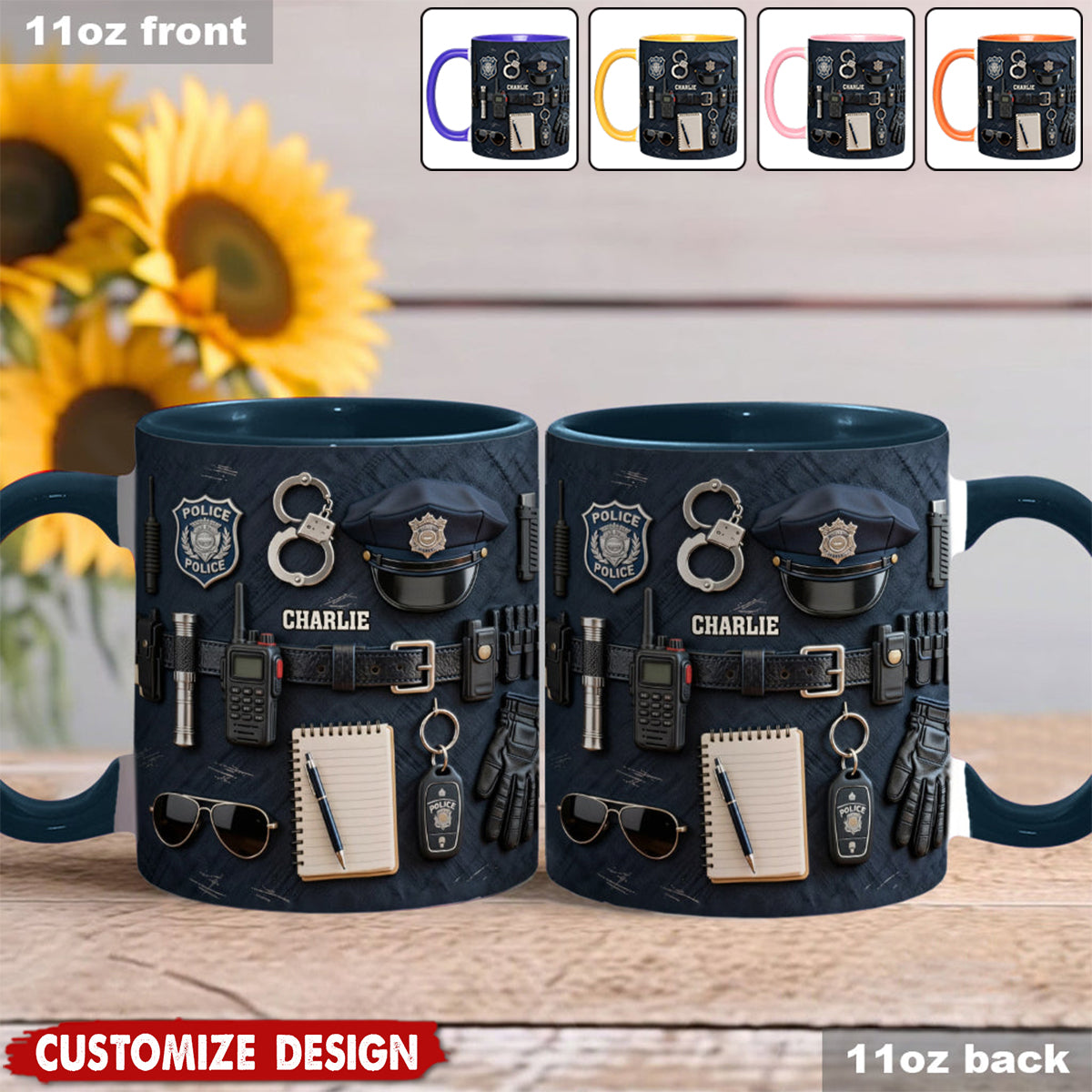 Police Officer - Personalized Police Officer Accent Mug