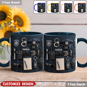Police Officer - Personalized Police Officer Accent Mug