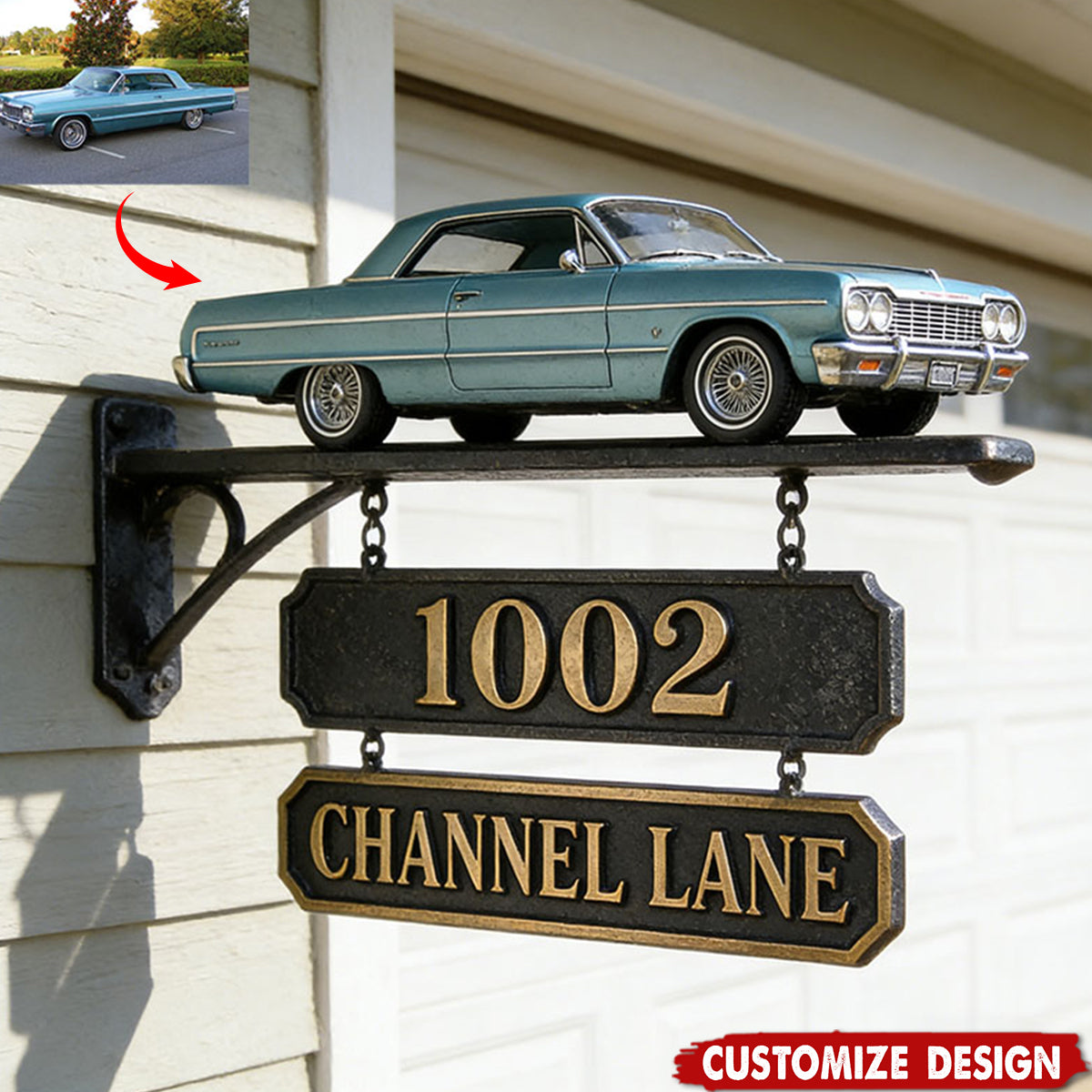 Personalized car photo themed doorplates