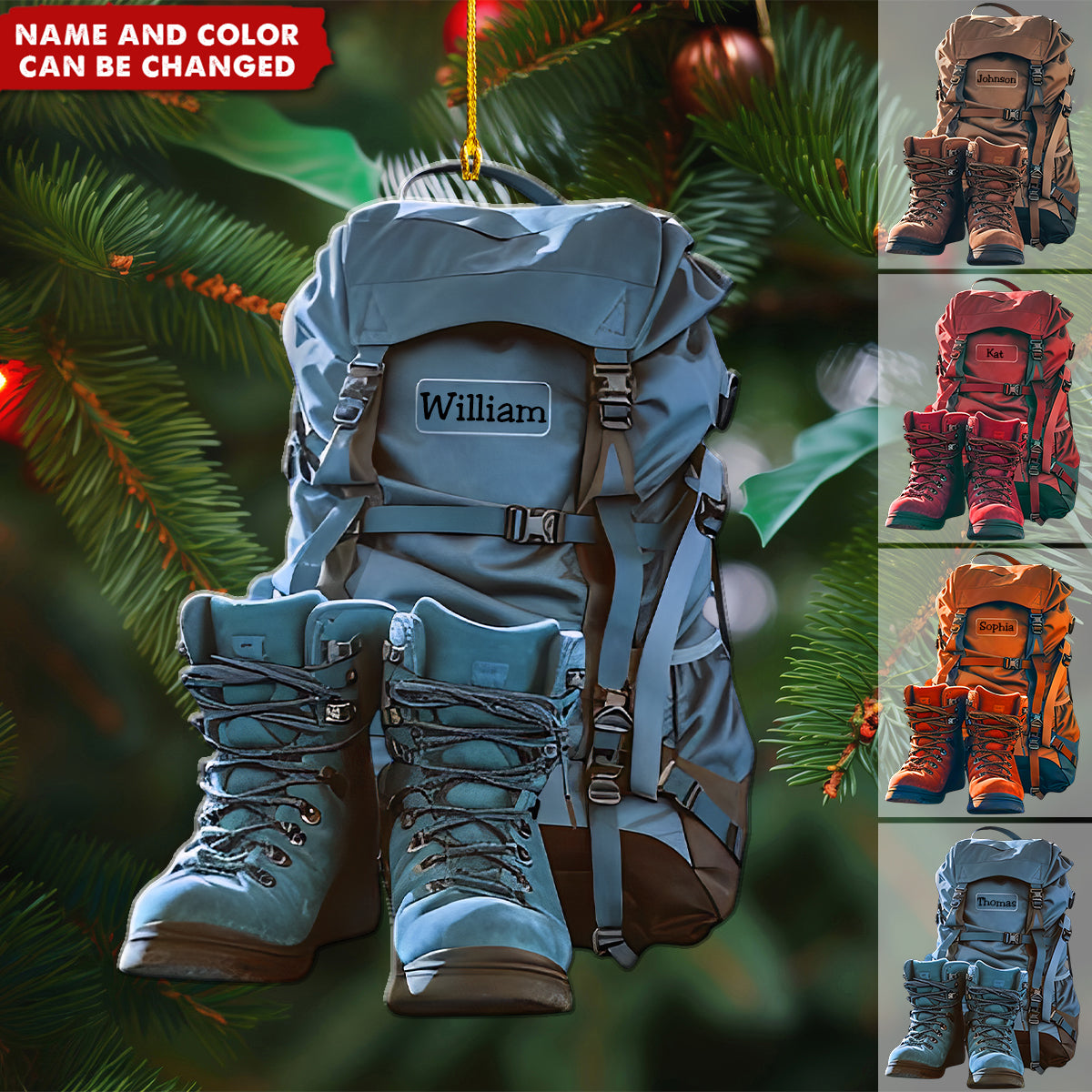 New Release Personalized Hiking Acrylic Christmas Ornament, Gift For Hiking,Camping Lovers