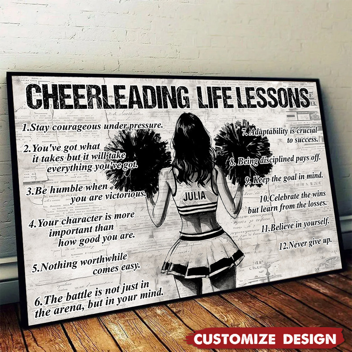 Personalized Cheerleading Girl Poster - Gift For Cheerleading Lovers