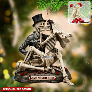 Personalized Skull Couple Acrylic Christmas Ornament-Gift For Couple