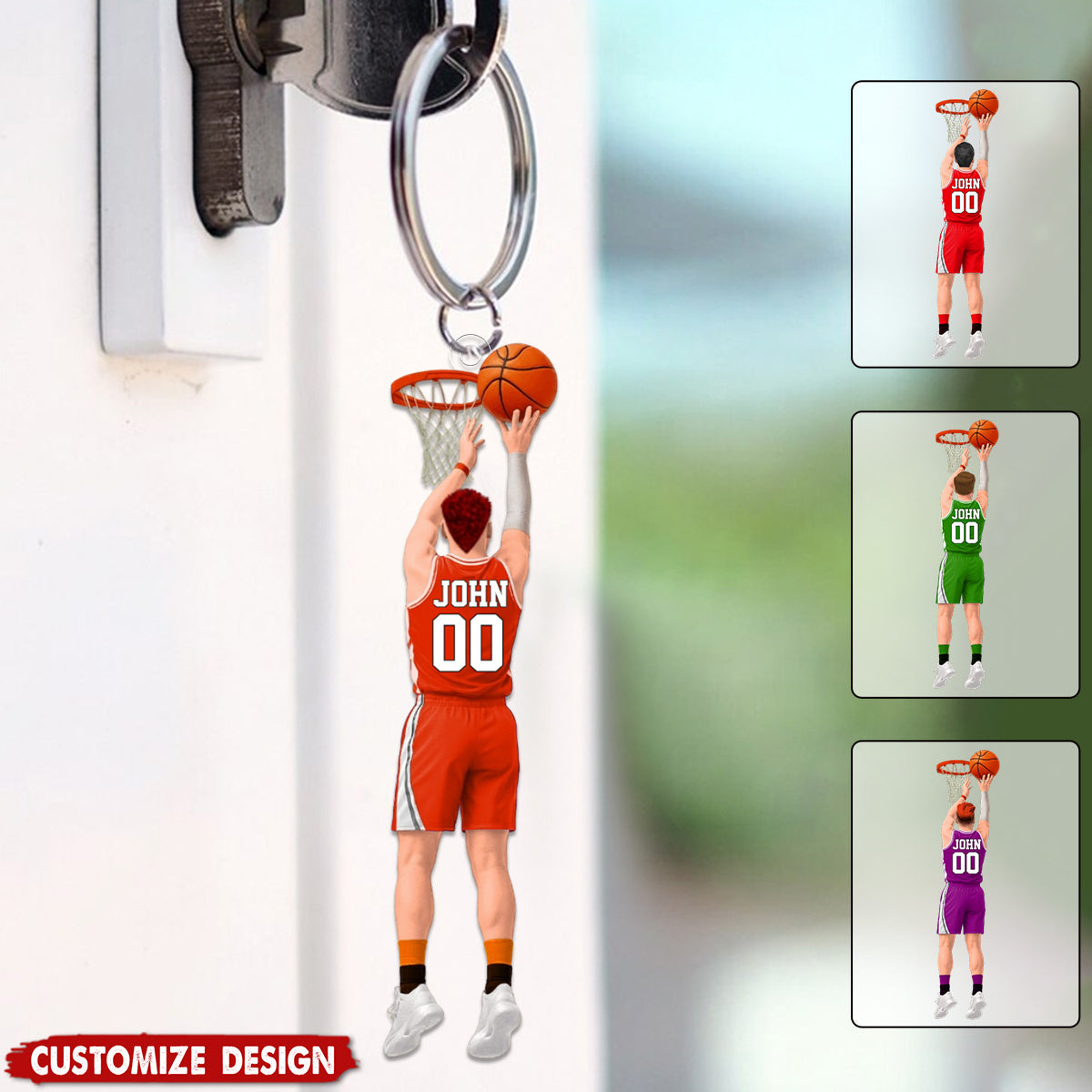 Personalized Shooting Basketball Keychain - Gift For Basketball Lovers
