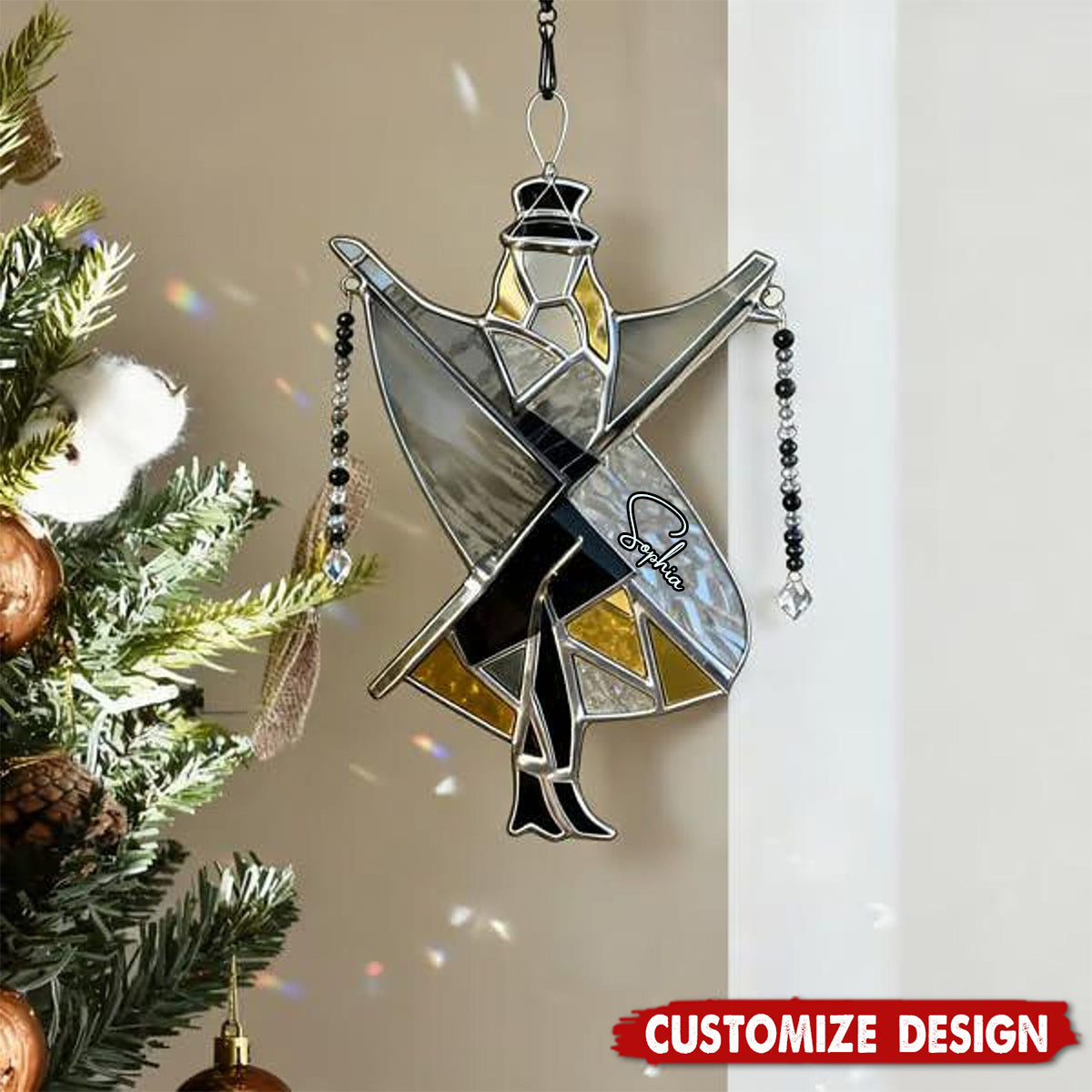 Personalized Boho Dancing Lady Suncatcher