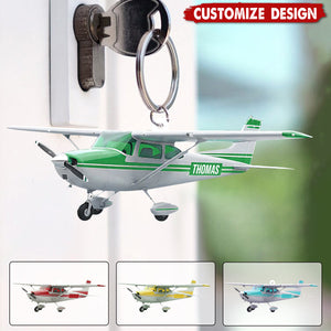 Personalized Airplane Keychain - Gift for Travelers, Aviators & Helicopter Lovers