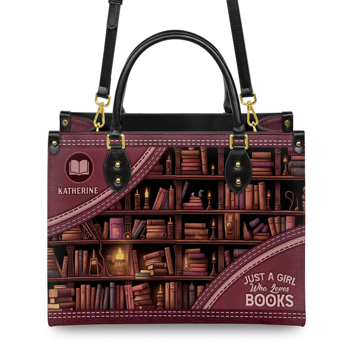 Just A Girl Who Loves Books Personalized Leather Handbag