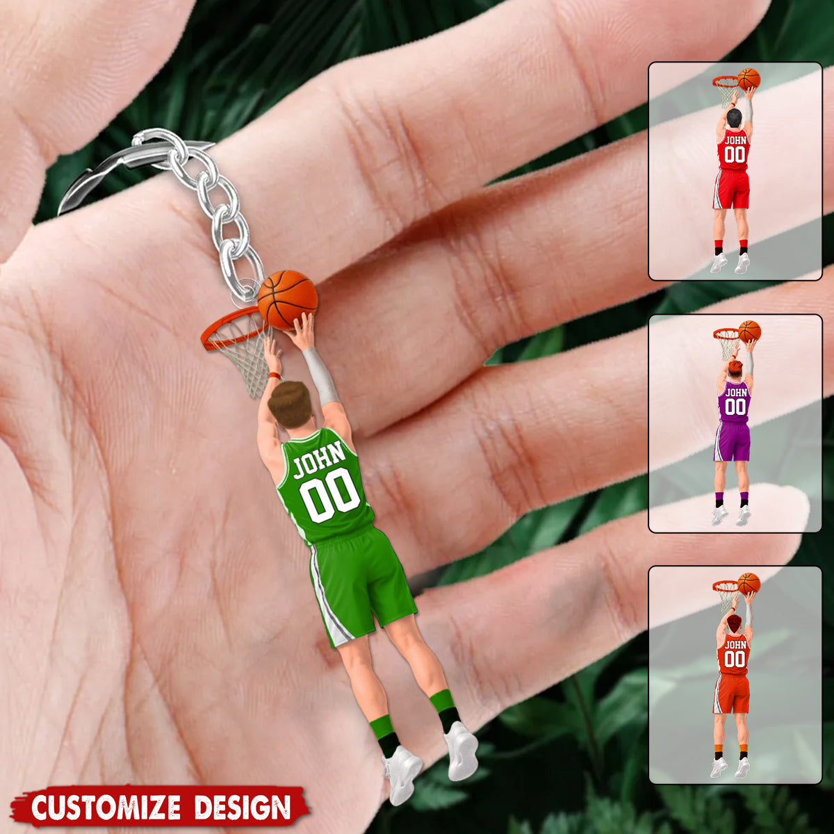 Personalized Shooting Basketball Keychain - Gift For Basketball Lovers