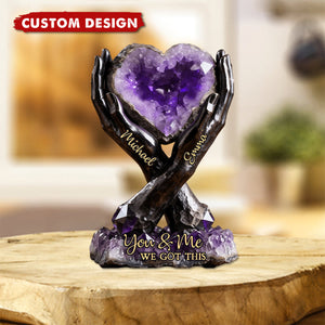 Personalized Couple Shaped Acrylic Plaque - You & Me We Got This