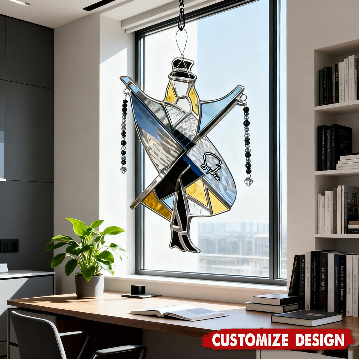 Personalized Boho Dancing Lady Suncatcher