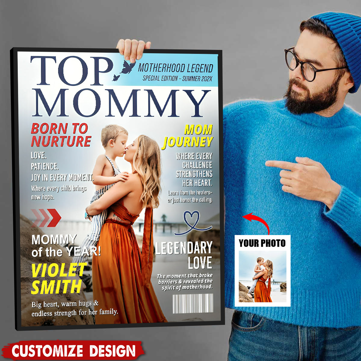 Personalized Top Mommy Magazine Cover Poster - Gift for Mom