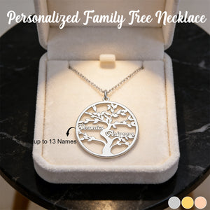 Personalized Family Tree Necklace-Gift for Mom Grandma