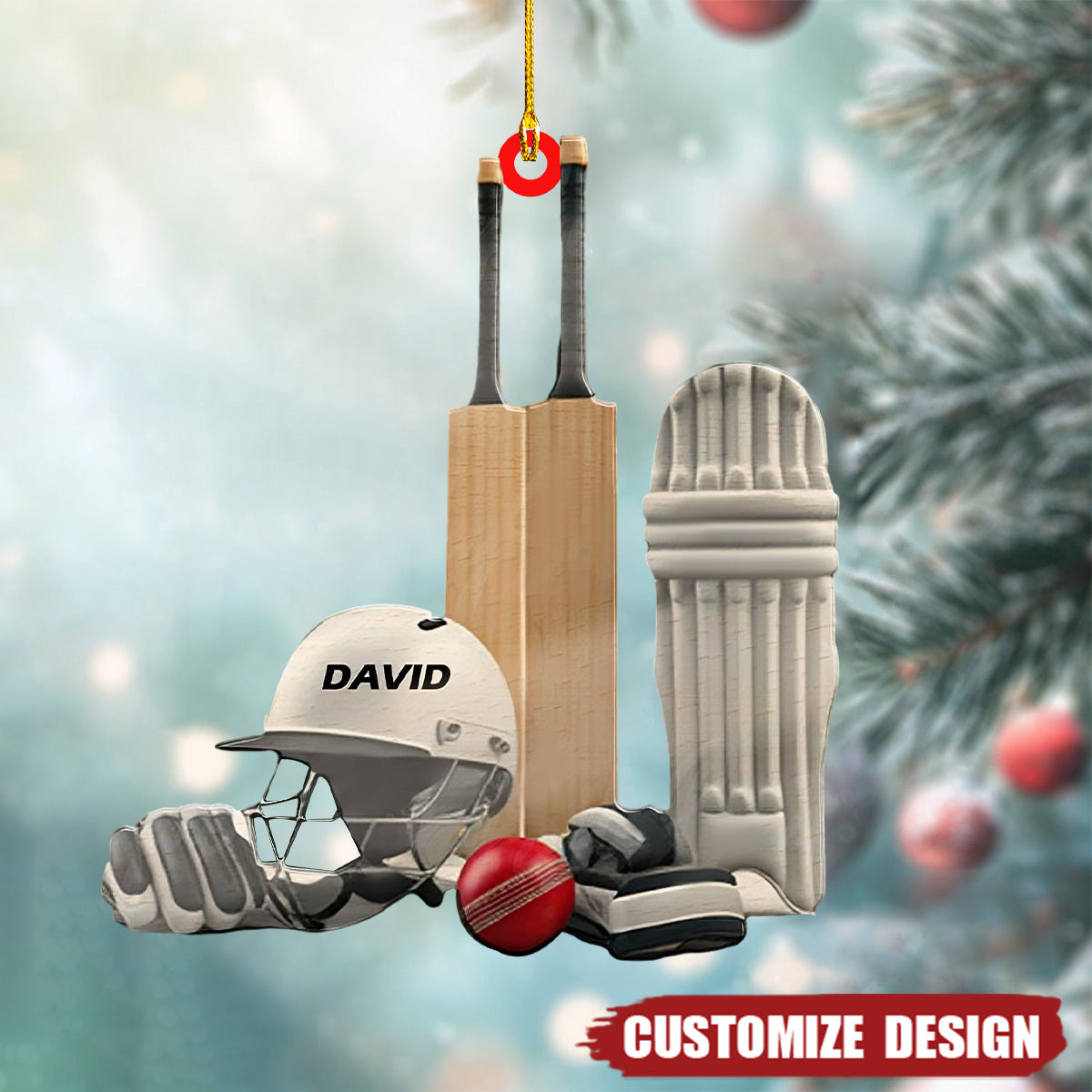 Personalized Cricket Set Ornaments Gift for Cricket Lover - 2024 New Release