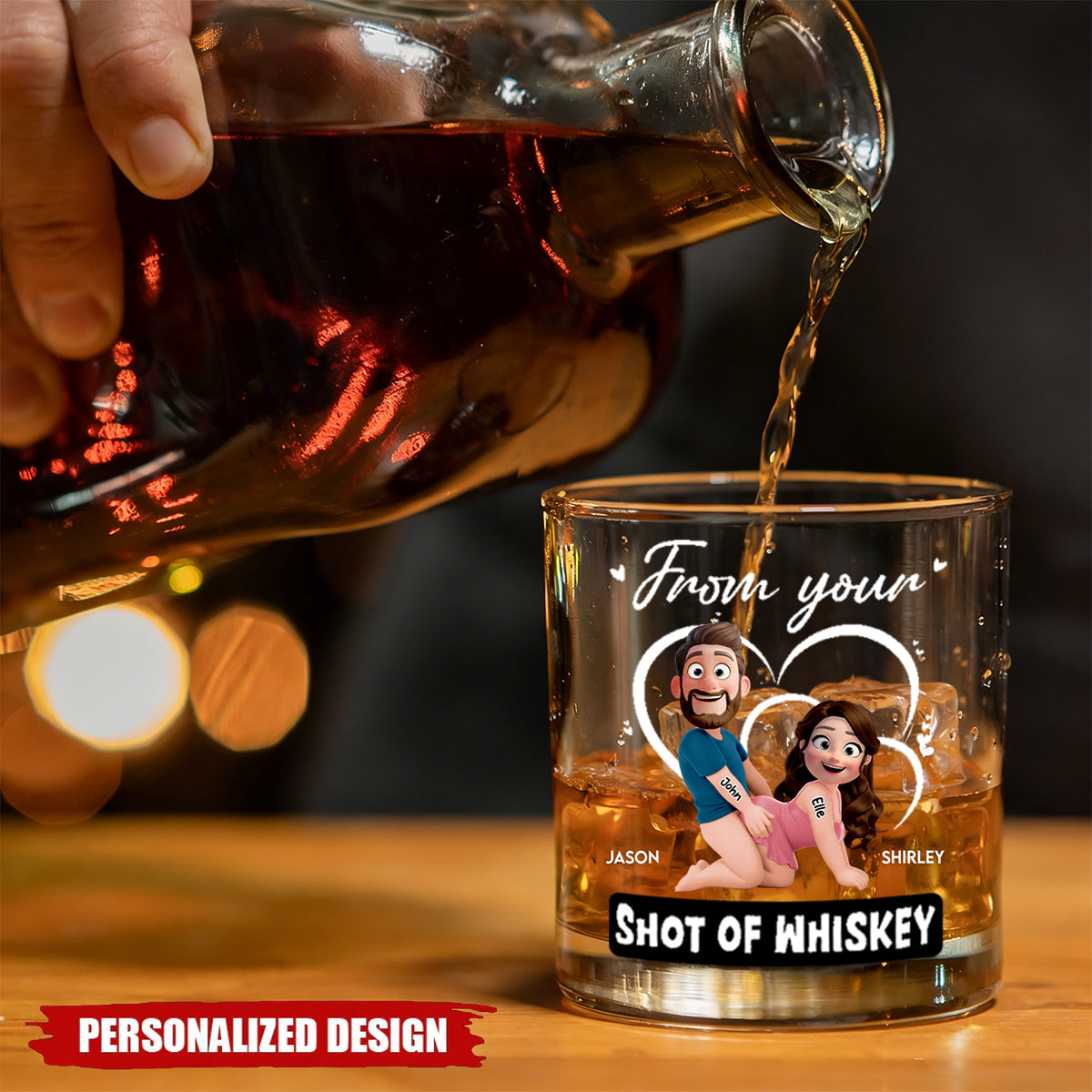 Personalized Promise To Always Be By Your Side Whiskey Glass -Gift For Whiskey Lovers