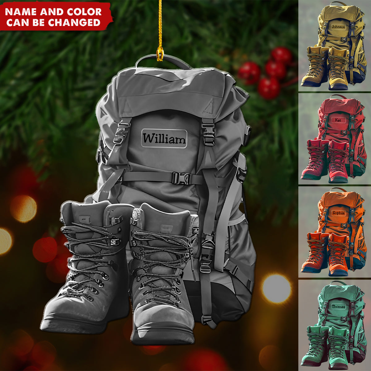 New Release Personalized Hiking Acrylic Christmas Ornament, Gift For Hiking,Camping Lovers