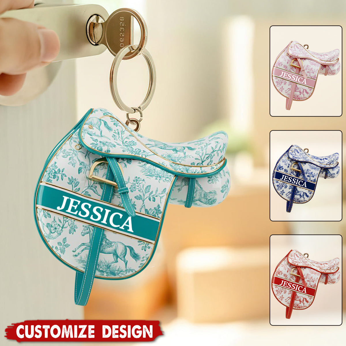 Personalized Saddle Keychain - Gift For Horse Lovers
