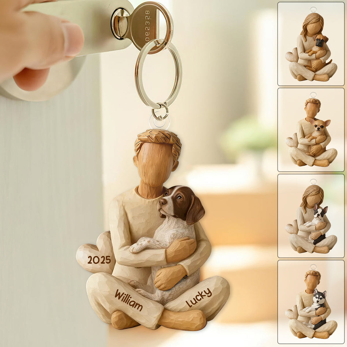 With My Dog - Personalized Acrylic Keychain - Gift For Dog Lovers