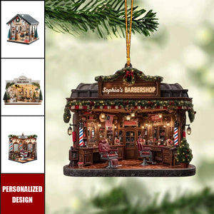 Personalized Hair Salon Acrylic Christmas Ornament Gift For Hairdresser