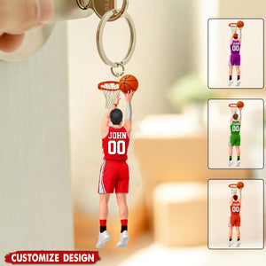 Personalized Shooting Basketball Keychain - Gift For Basketball Lovers