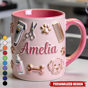 Dog Groomer - Personalized Dog Groomer Accent Mug