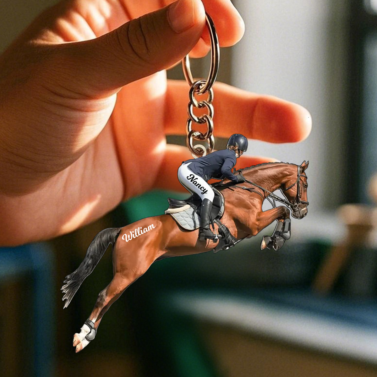 Personalized Boy/Girl Equestrian Acrylic Keychain - Gift Idea For Horse Lover