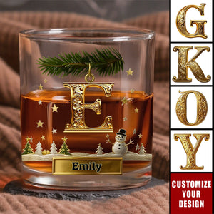 Merry Christmas - Personalized Family Whiskey Glass