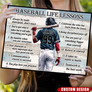 Personalized Baseball Life Lessons Poster-Gift For Baseball Lover