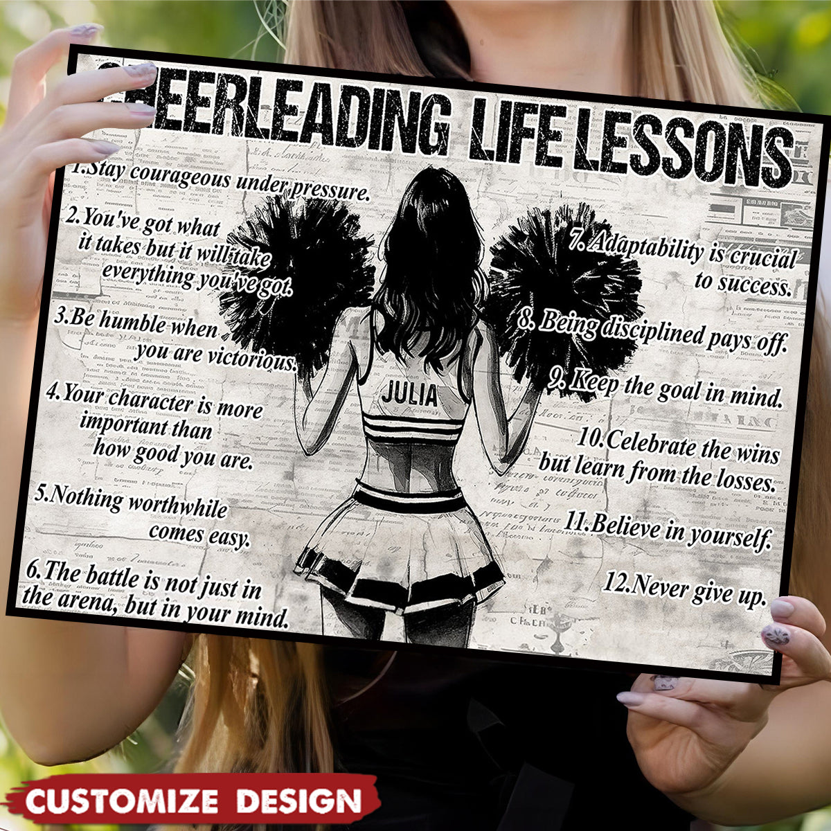 Personalized Cheerleading Girl Poster - Gift For Cheerleading Lovers