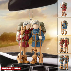Hiking Partners For Life-Personalized Hiking Transparent Car Ornament