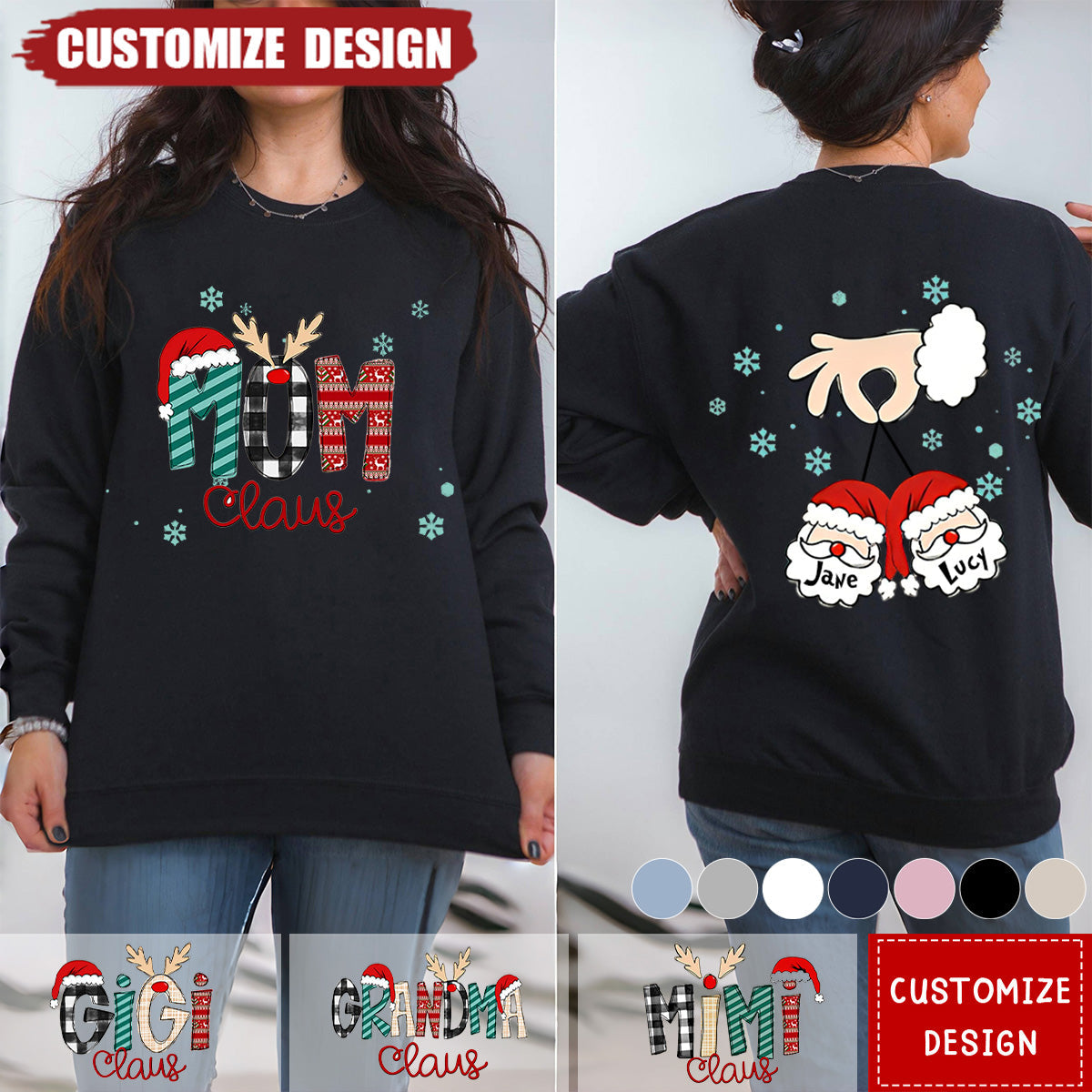 Personalized Mom Grandma Heart  Sweatshirt - Great Gift For Grandma