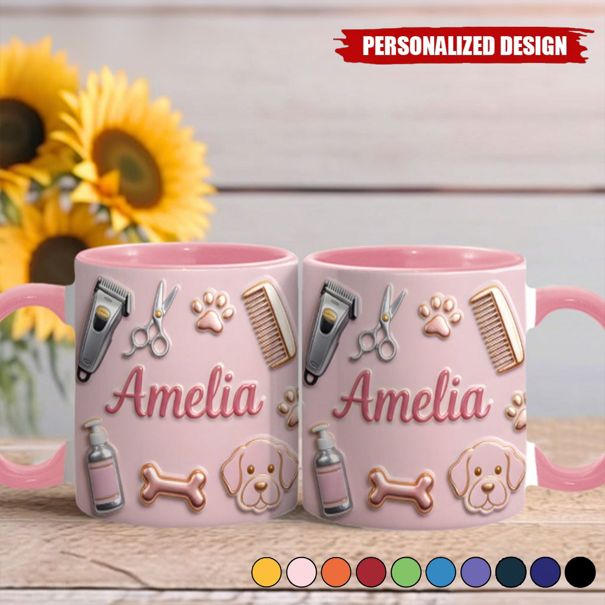 Dog Groomer - Personalized Dog Groomer Accent Mug