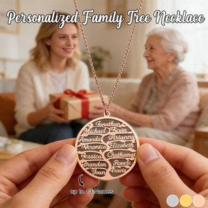 Personalized Family Tree Necklace-Gift for Mom Grandma