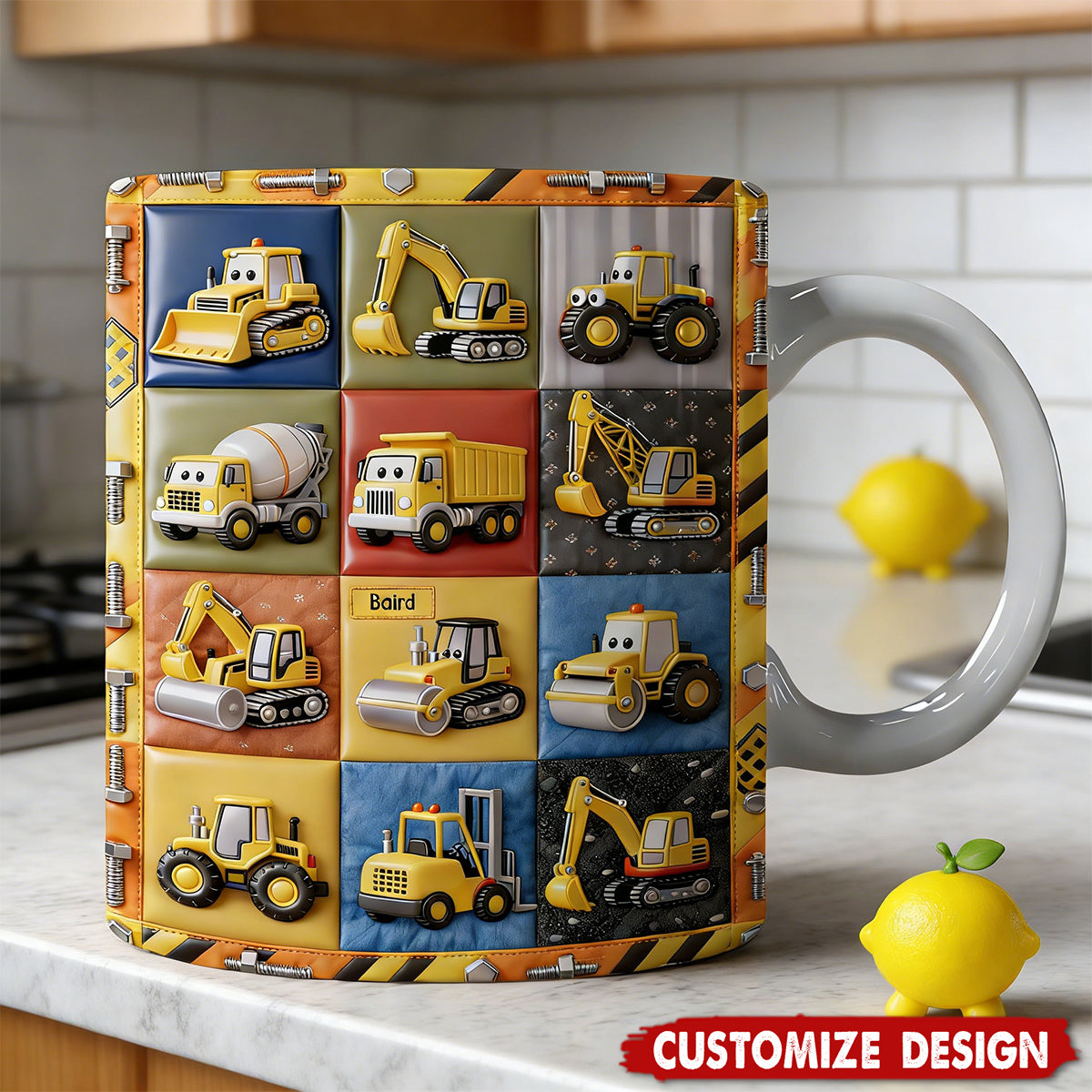 Construction Machine - Personalized Kid Mug