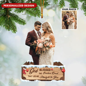 Personalized Photo Couple Acrylic Christmas Ornament-Gifts For Couple