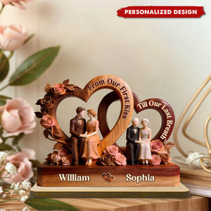 From Our First Kiss Till Our Last Breath-Personalized Wooden Plaque
