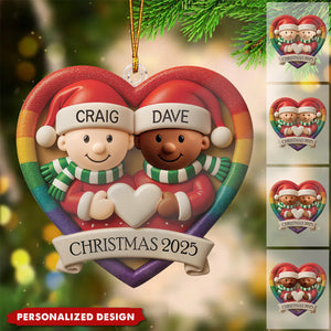 Personalized lgbt Couple Christmas Ornament
