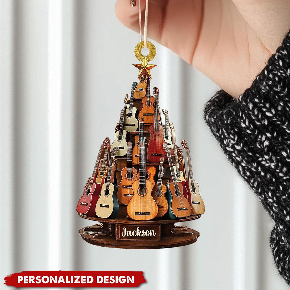 Personalized Classic Guitar Ornament-Gift for Music Lovers, Guitar Players-New Release