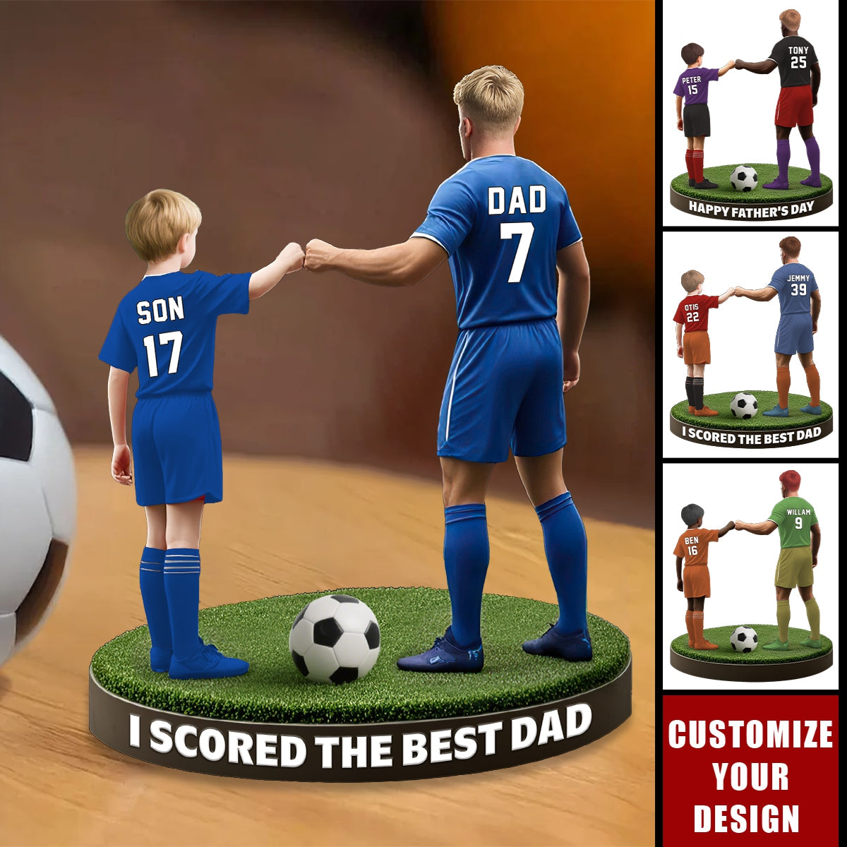 Soccer Dad And Kid - Personalized Acrylic Plaque, Father's Day Gift for Dad, Gift for Husband