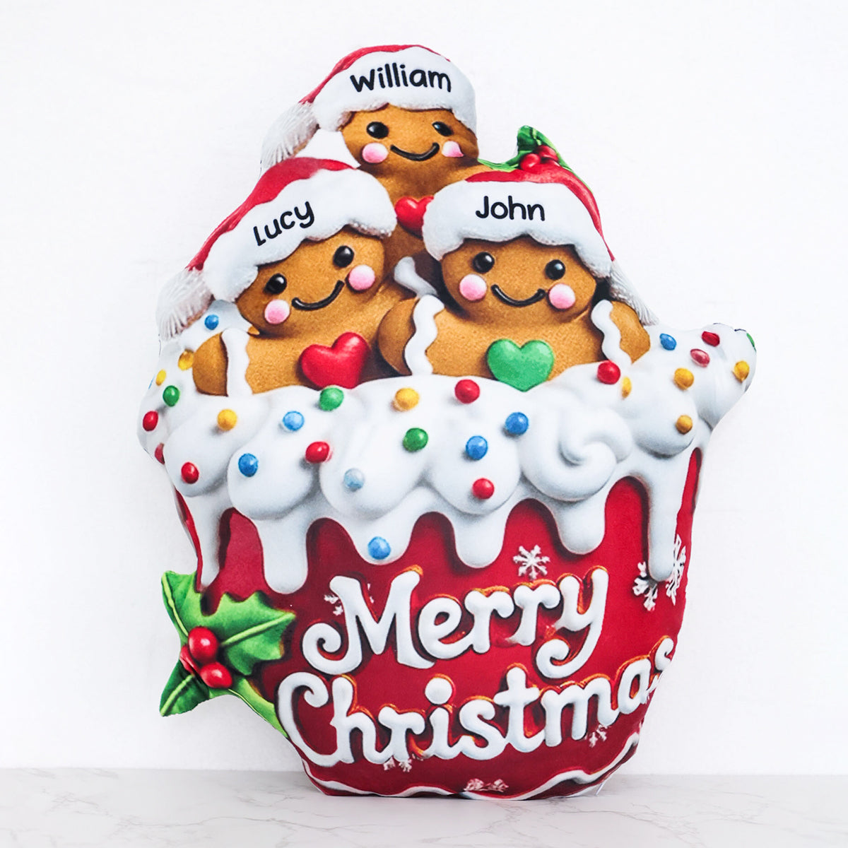 Personalized Gingerbread Pillow - Gift For Your Family