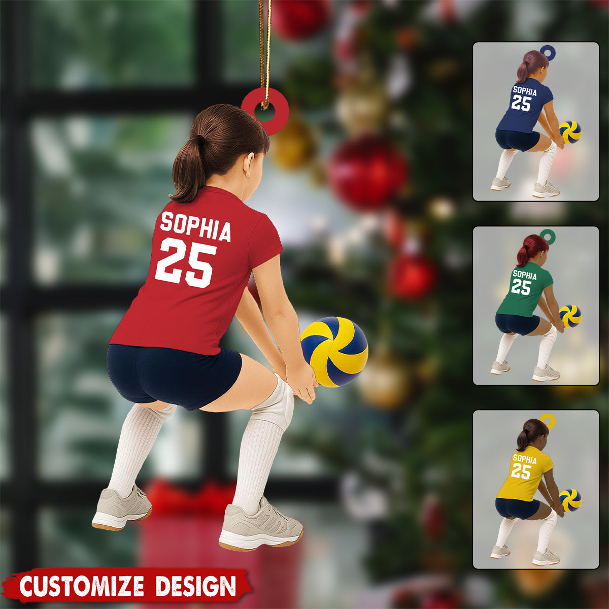 Personalized Kid Volleyball Player Ornament