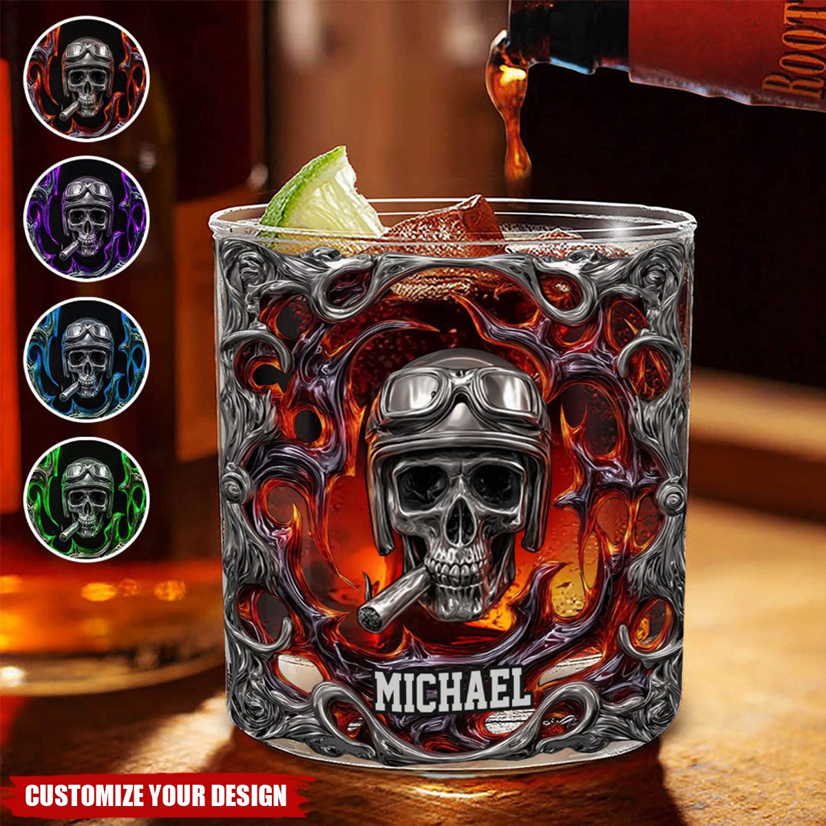Ride Or Die - Personalized Biker Whiskey Glass