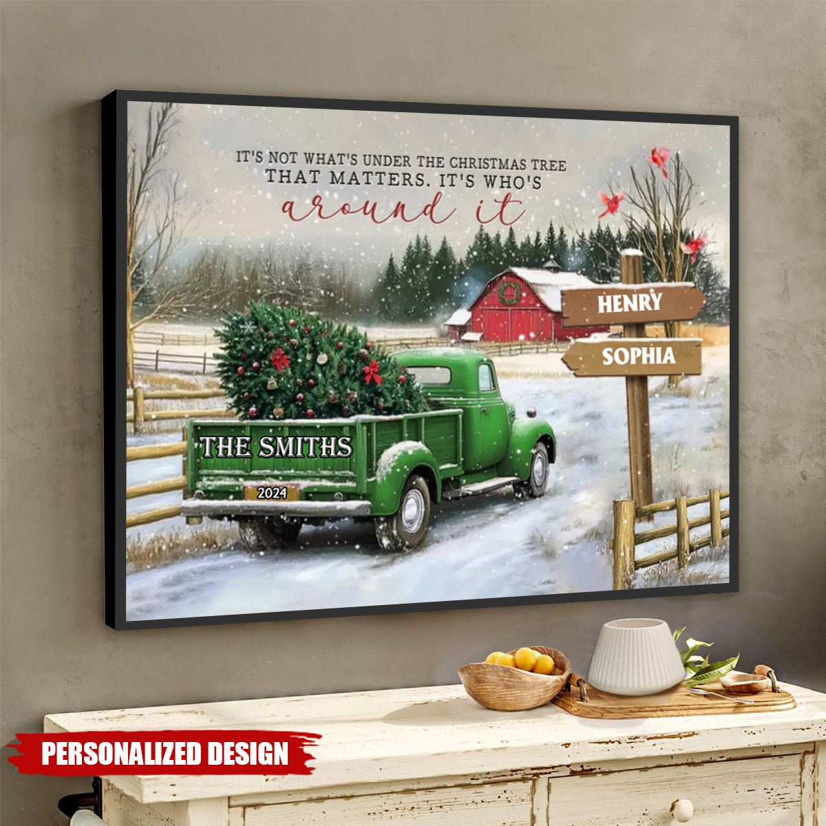 Personalized Family Farm Christmas Truck Poster-Gifts For Truck Lover-New Release