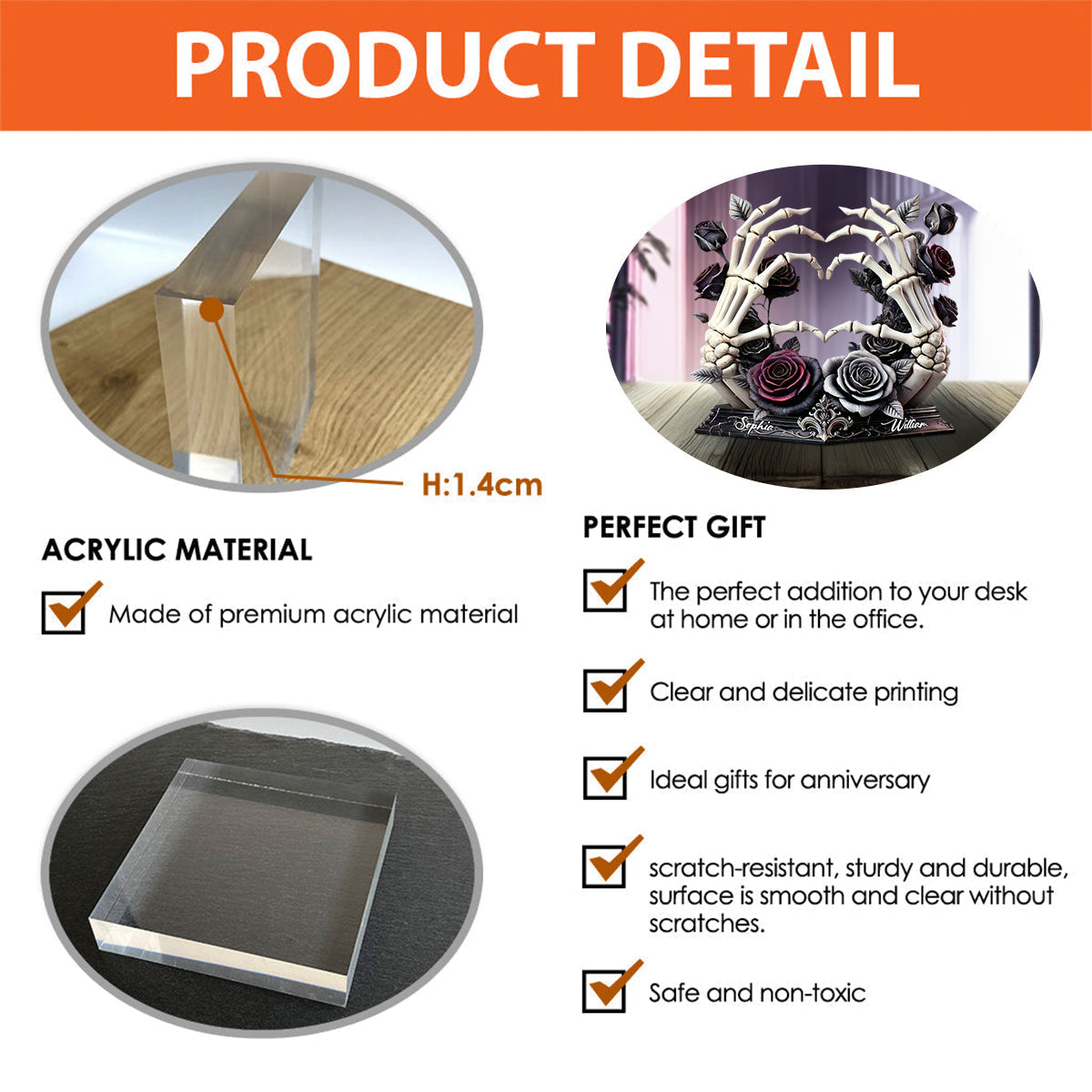 Till Death Do Us Part - Personalized Skull Acrylic Plaque