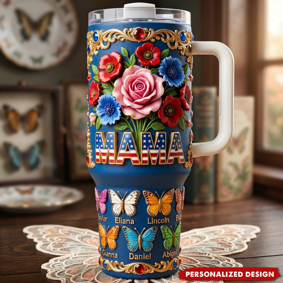 Personalized USA Grandma Mama Tumbler-Gifts For Grandma and Mama
