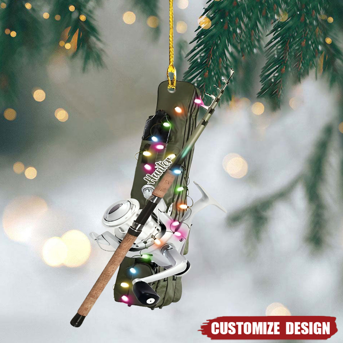 Personalized Fishing Tools Christmas Xmas Tree Ornament