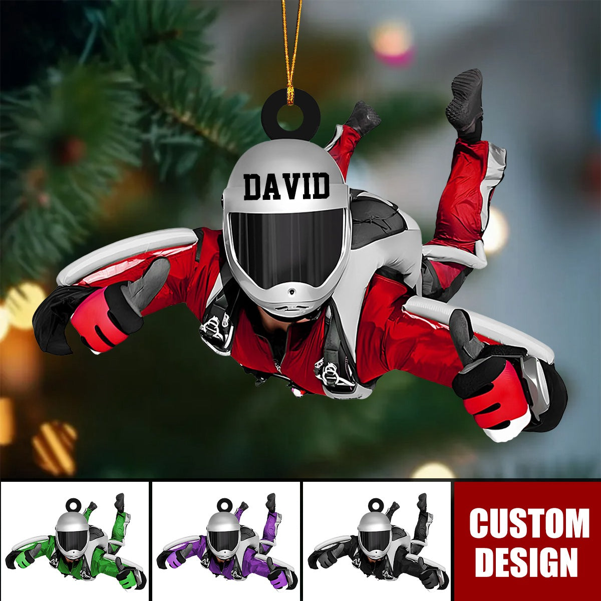 Personalized Skydiving Christmas Ornament, Gift For Skydiving Lovers - New Release