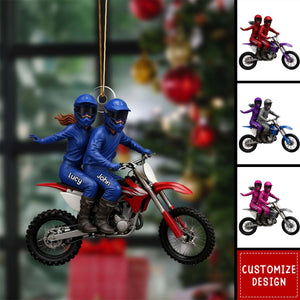 Personalized Motocross Couple Ornament