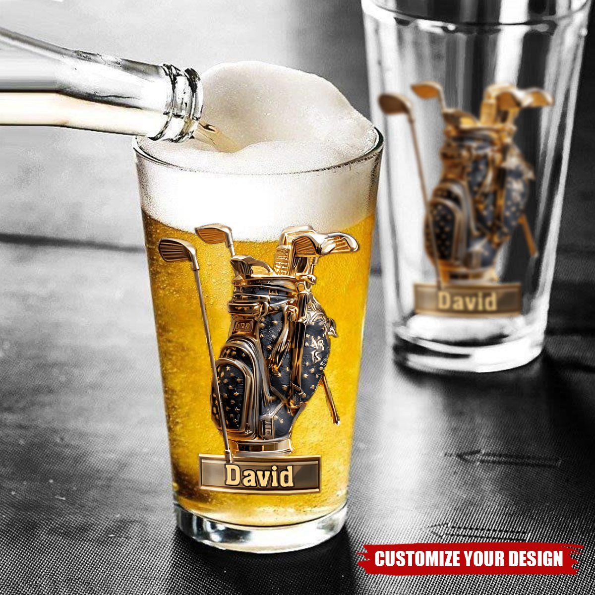 Look For Balls - Personalized Golf Beer Glass