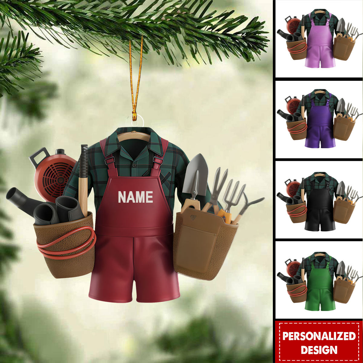 Personalized Garden Tools Christmas Ornament Gift for Garden Lovers