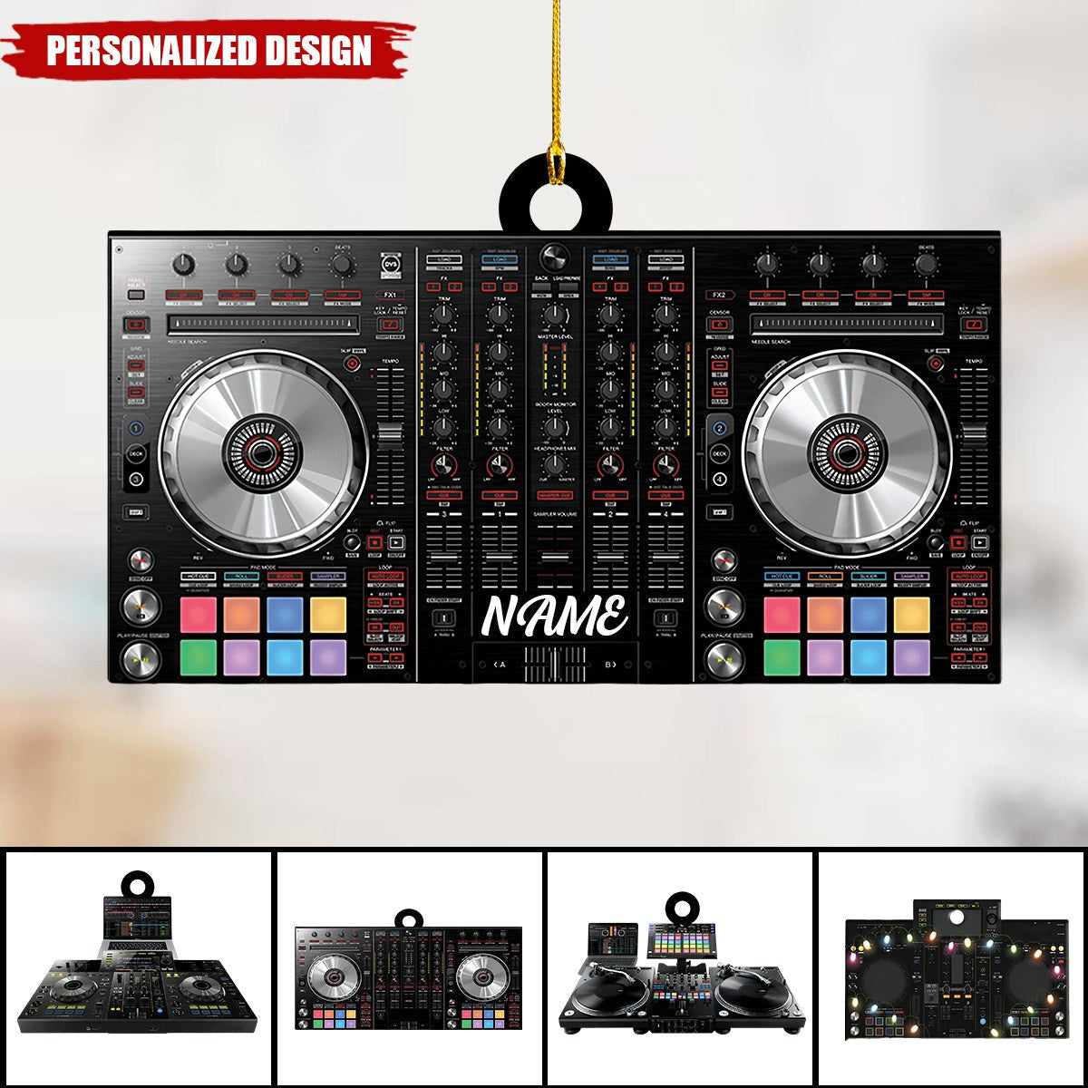 Personalized DJ Mixer Table Christmas Ornament